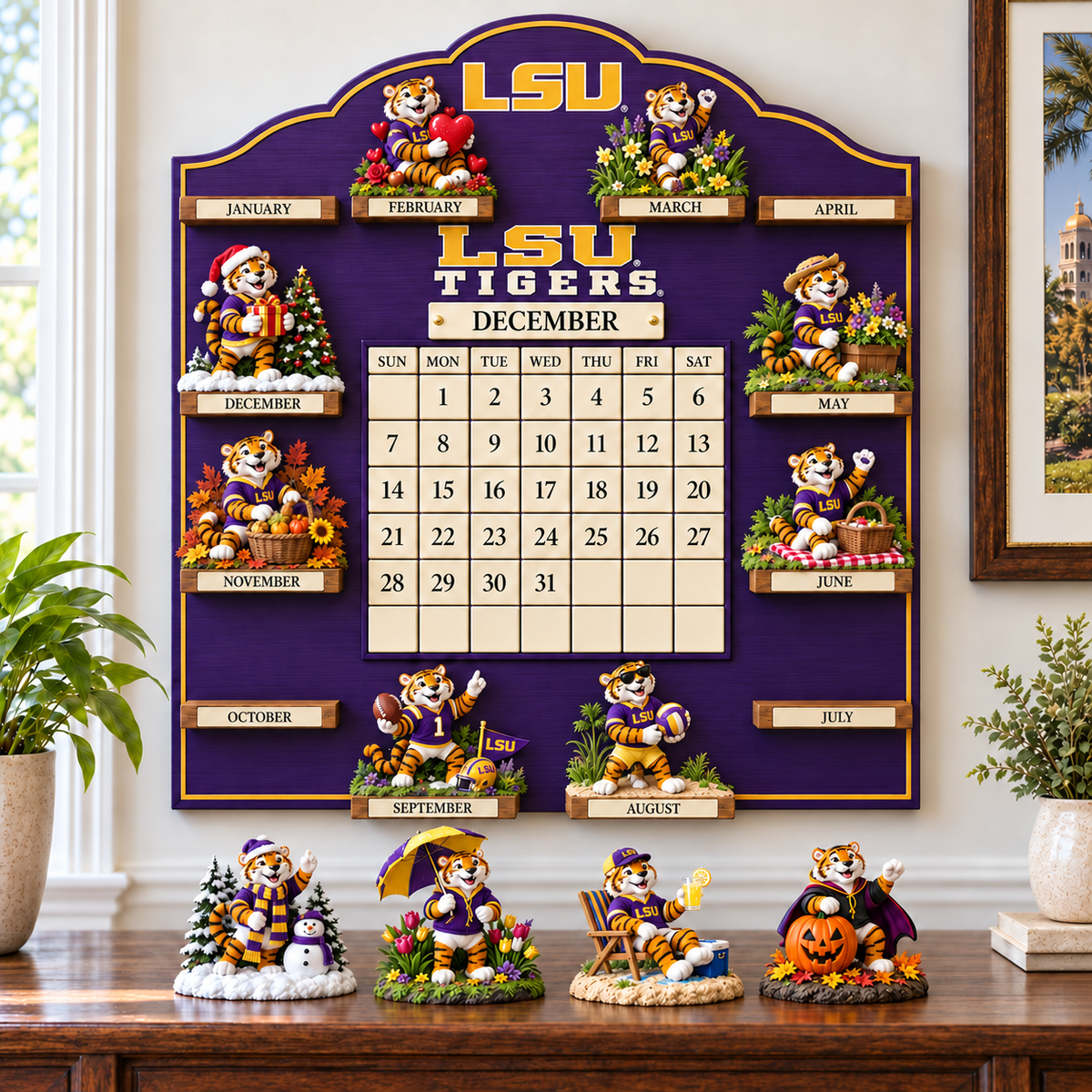 LSU Premium Perpetual Wall Calendar NPL