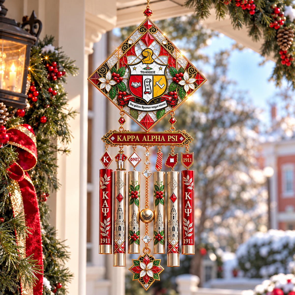 KPAP Premium Christmas Stained Glass Wind Chime NTNA