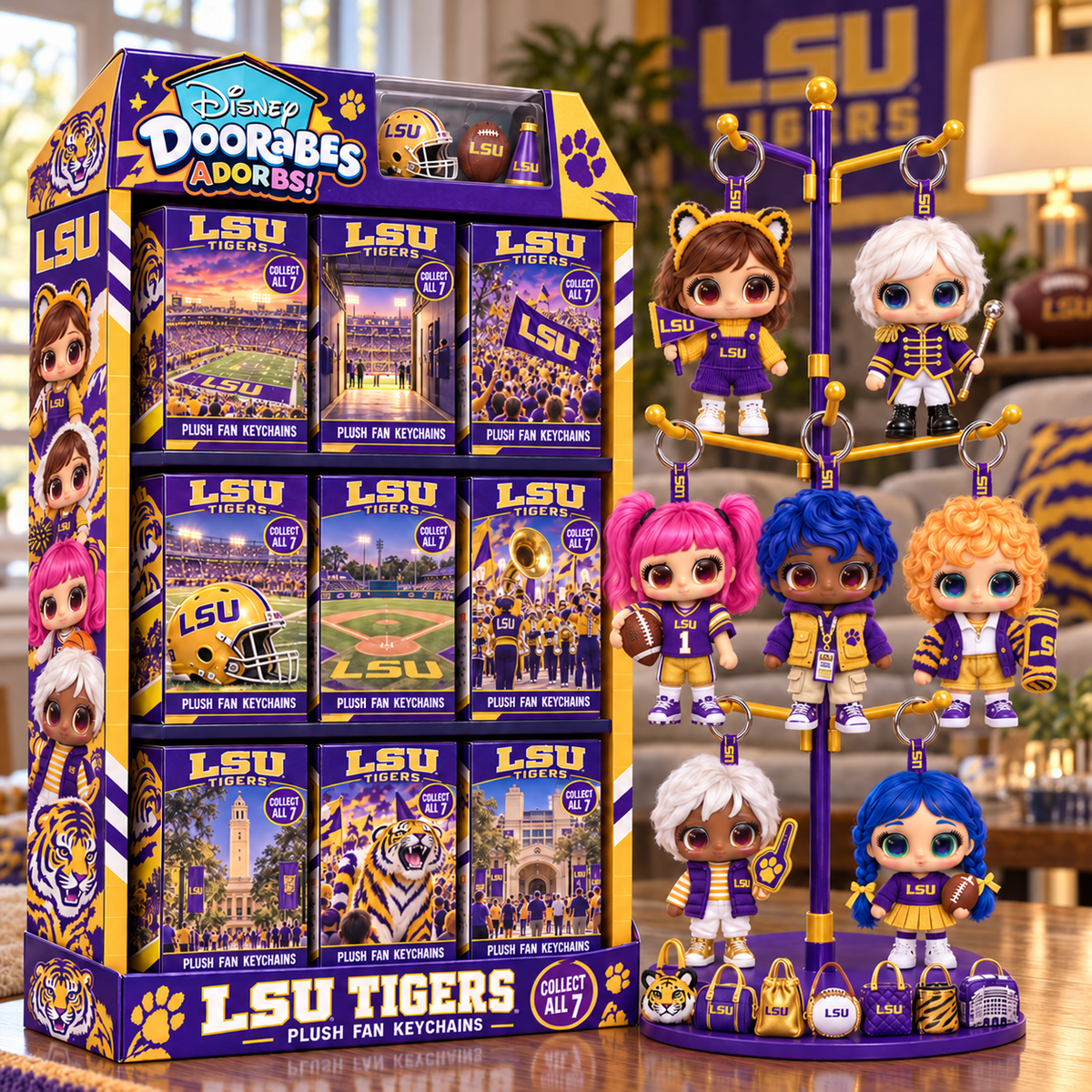 Premium LSU Plush Keychain Collection NTVA
