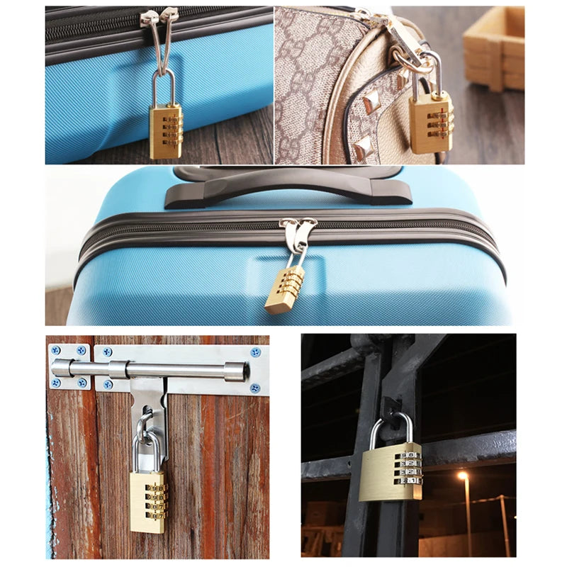 KAK Solid Brass Copper Security Padlock Password Combination Code Lock for Gym Digital Locker Suitcase Drawer Lock Hardware