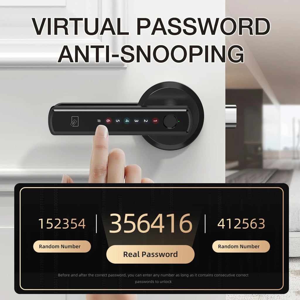 Viladepot Smart Lock Fingerprint Door Lock App Control Passcode Unlock Electronic Touchscreen Keypad