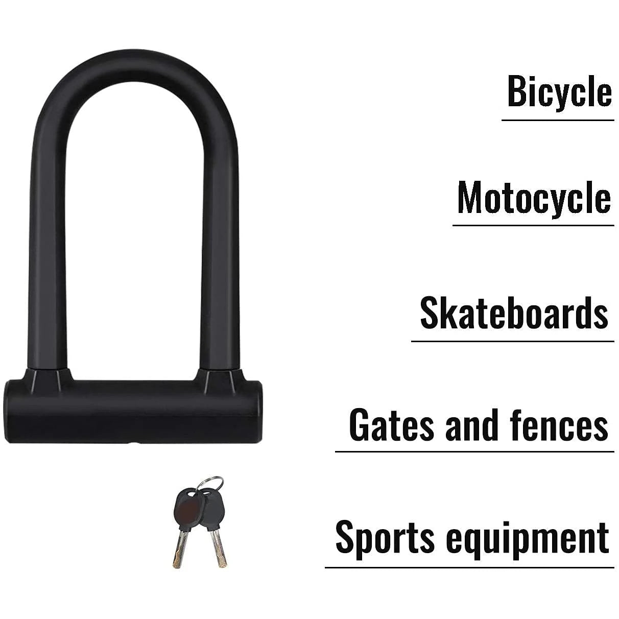 Heavy Duty U Lock with Keys Anti Theft Bike Motorcycle Lock for Home Use
