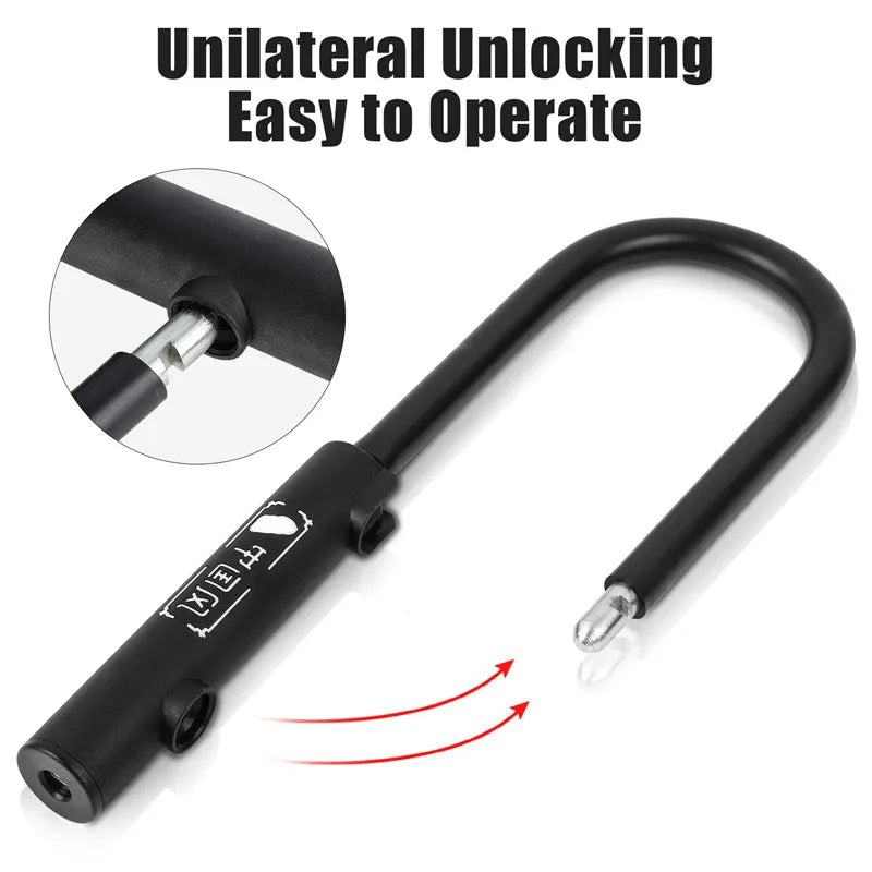WEST BIKING Bicycle U Lock MTB Road Bike Padlock Portable Anti-theft Safety Motorcycle Scooter Cycling Lock Bicycle Accessories