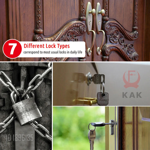 KAK 7PCS Visible Practice PadLock with Keys Transparent Padlock for Traning Skill Locksmith Tools Lockpicking Set for Beginners